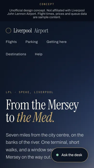 Liverpool Airport. Conceito não oficial · Reino Unido