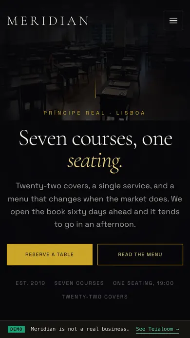 Meridian. Restaurante · Lisboa