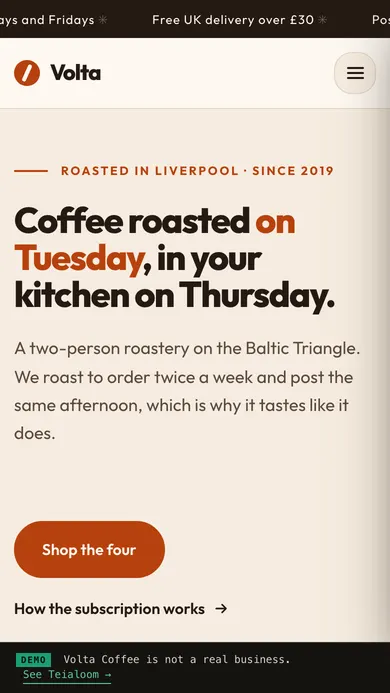 Volta Coffee. Torrefação · Liverpool